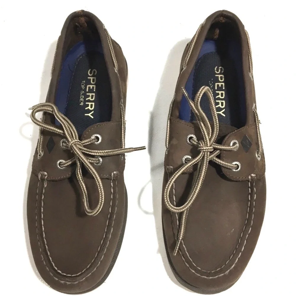 Sperry STS12000 Leather‎ Boat Shoes 7M Brown